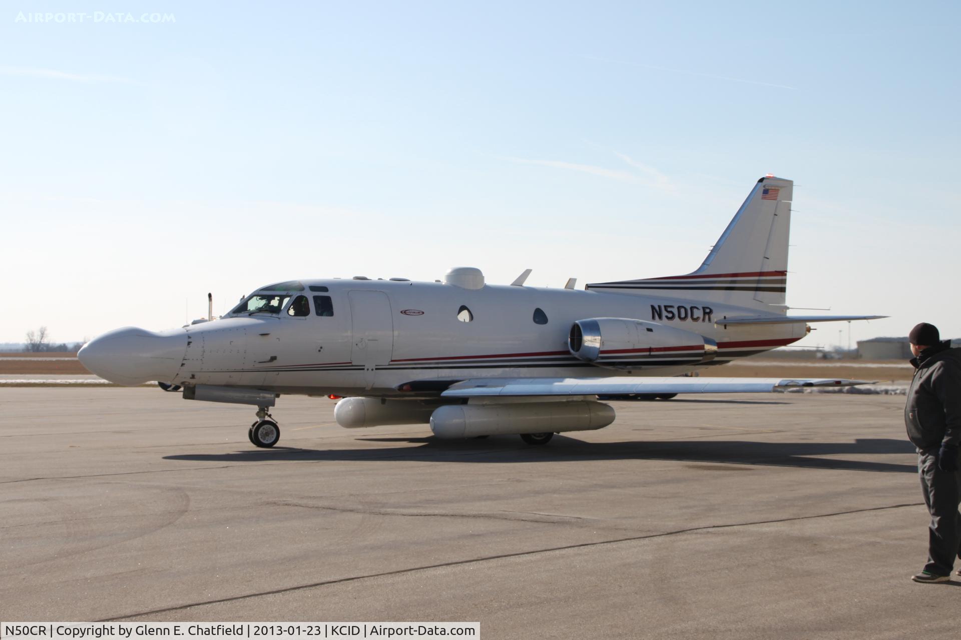 N50CR, 1964 North American NA-265-50 Saberliner C/N 287-1, The aircraft's last journey from Cedar Rapids, on its way to the Evergreen Aviation & Space Museum in Oregon.  It has been providing research and development for military and commercial application since 1964.