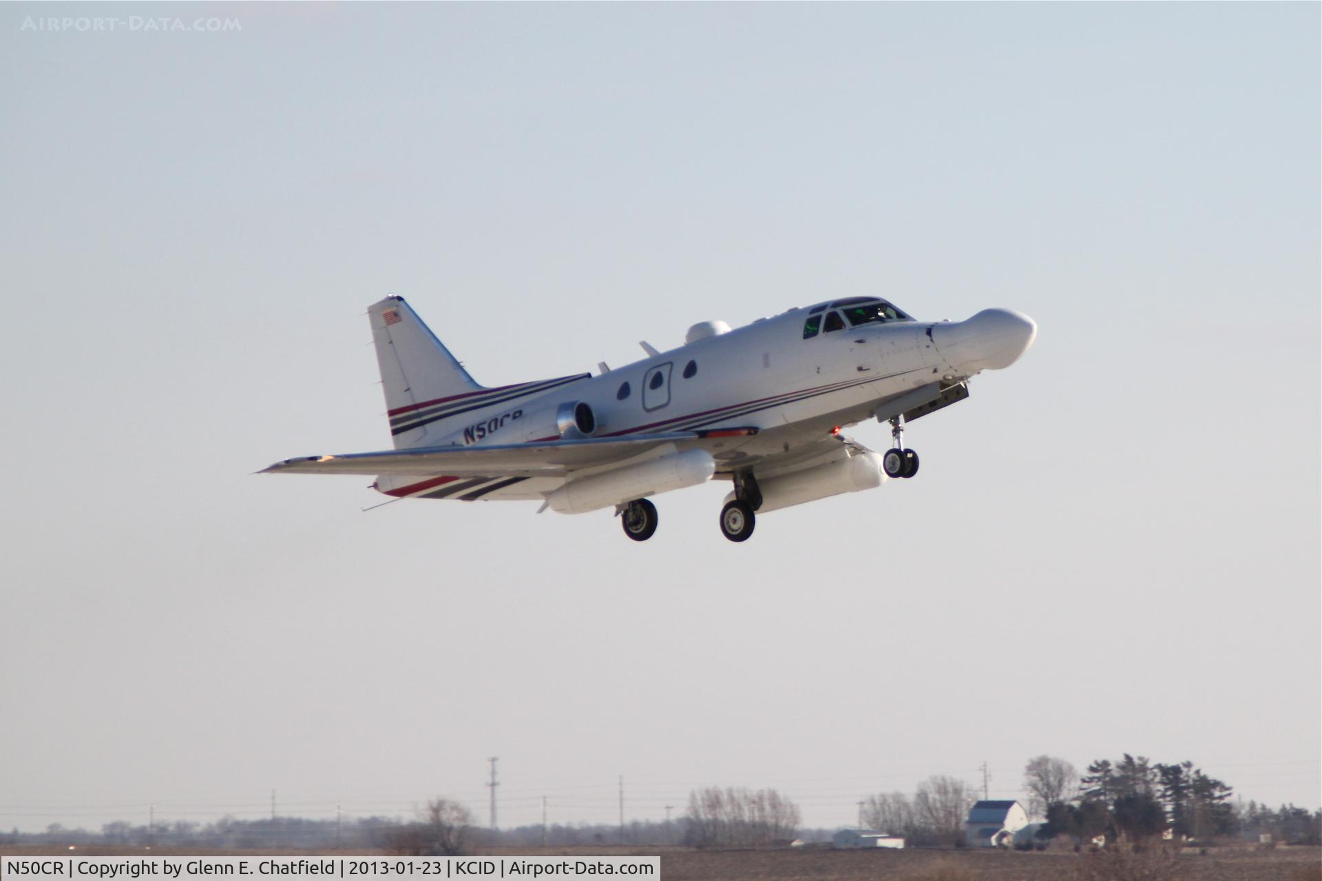 N50CR, 1964 North American NA-265-50 Saberliner C/N 287-1, The aircraft's last journey from Cedar Rapids, on its way to the Evergreen Aviation & Space Museum in Oregon.  It has been providing research and development for military and commercial application since 1964.