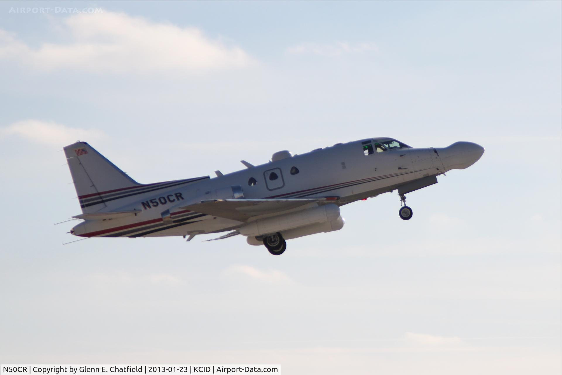 N50CR, 1964 North American NA-265-50 Saberliner C/N 287-1, The aircraft's last journey from Cedar Rapids, on its way to the Evergreen Aviation & Space Museum in Oregon.  It has been providing research and development for military and commercial application since 1964.