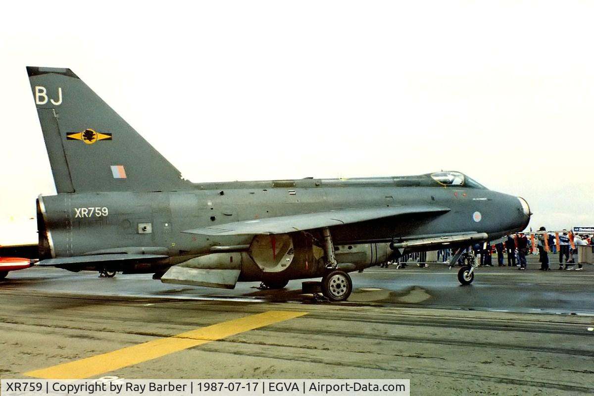 XR759, 1965 English Electric Lightning F.6 C/N 95224, English Electric Lightning F.6 [95224] (RAF) RAF Fairford~G 17/07/1987