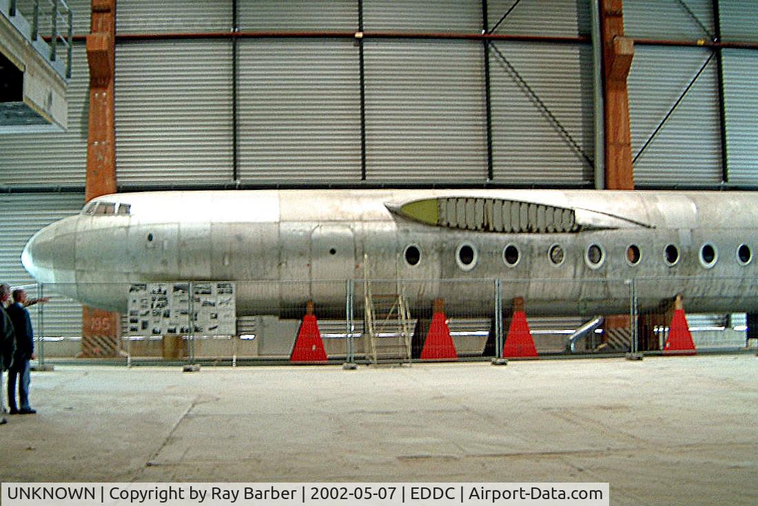 UNKNOWN, Airliners Various C/N Unknown, VEB Baade BB-152 II [11] Dresden~D 07/05/2002. Only 3 pre production aircraft were flown. This aircraft was never fully built and when found was being used for a chicken coop. Now stored for rebuild at the airport.