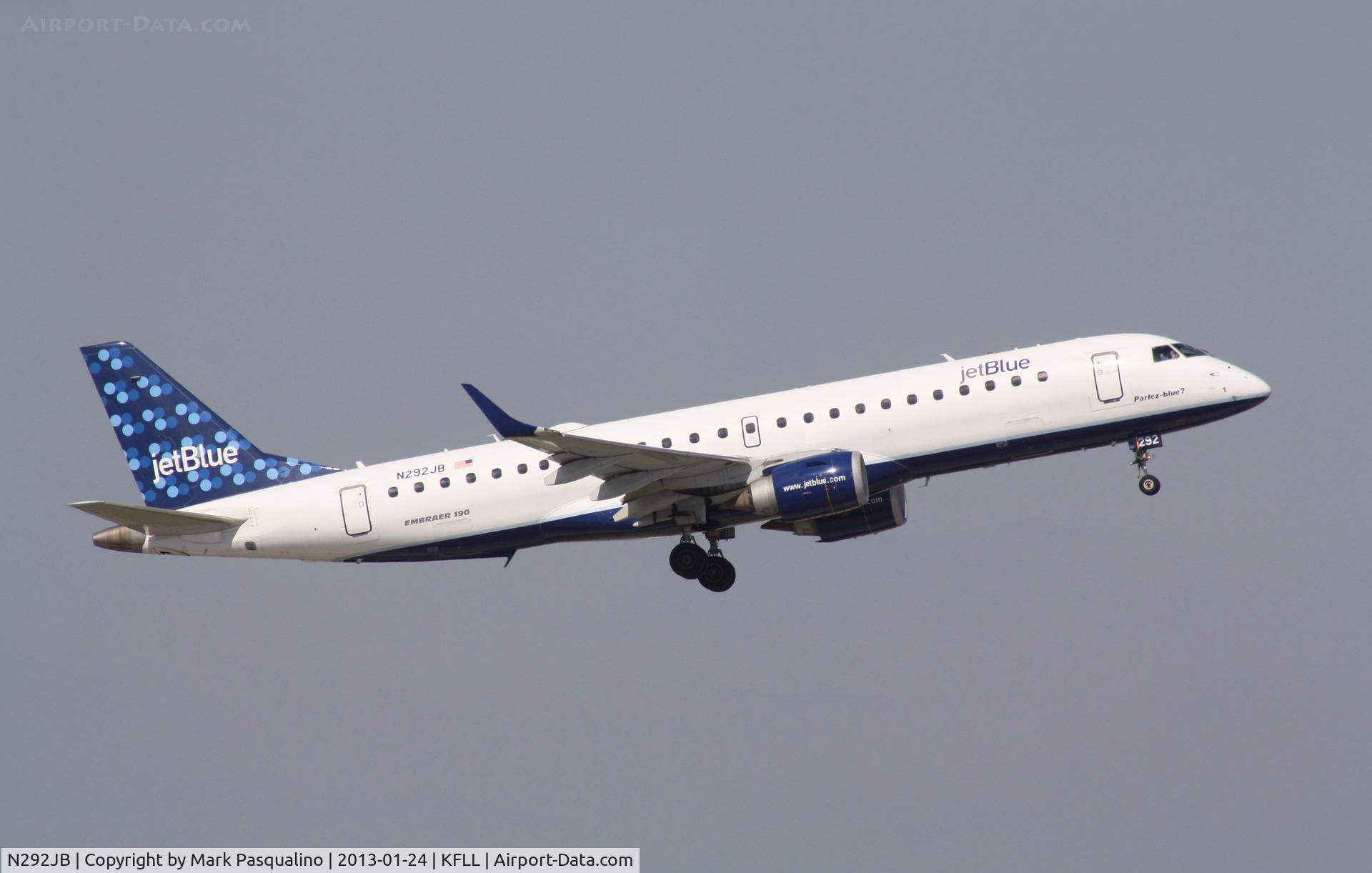 N292JB, 2008 Embraer ERJ-190-100 IGW 190AR C/N 19000179, ERJ 190-100 IGW