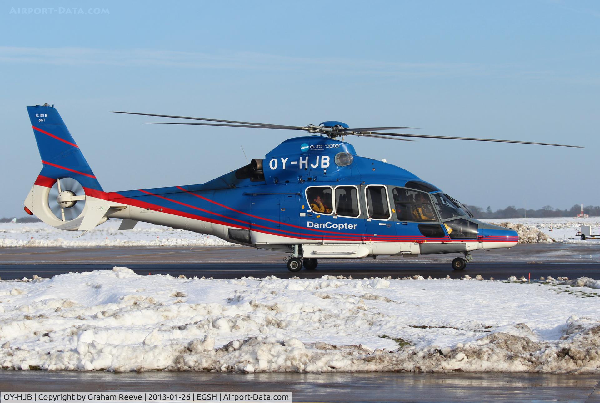 OY-HJB, 2009 Eurocopter EC-155B-1 C/N 6871, Just landed.