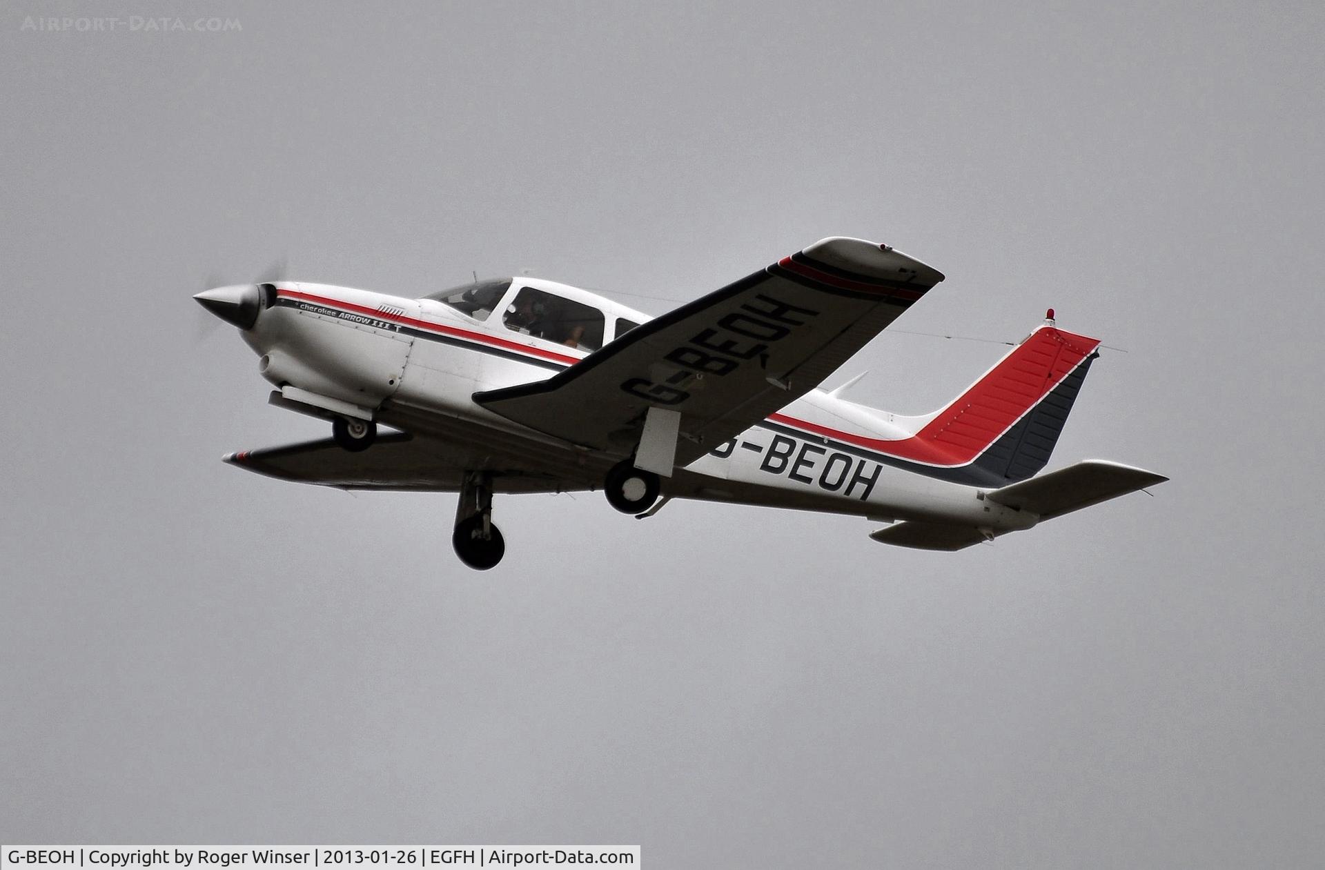 G-BEOH, 1977 Piper PA-28R-201T Cherokee Arrow III C/N 28R-7703038, Visiting Turbo Cherokee Arrow III operated by Gloucestershire Flying Club.