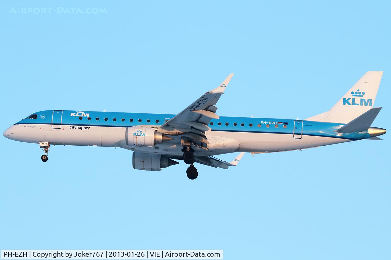 PH-EZH, 2009 Embraer 190LR (ERJ-190-100LR) C/N 19000319, KLM - Royal Dutch Airlines