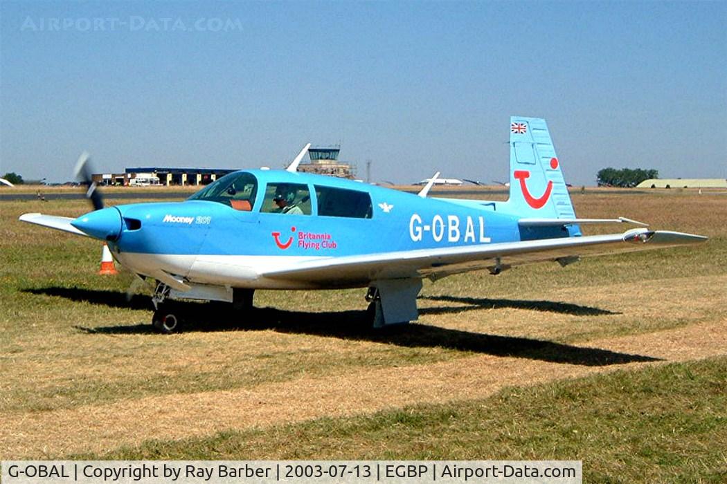 G-OBAL, 1986 Mooney M20J 201 C/N 24-1601, Mooney M.20J Model 201LM [24-1601] (Britannia Flying Club) Kemble~G 13/07/2003