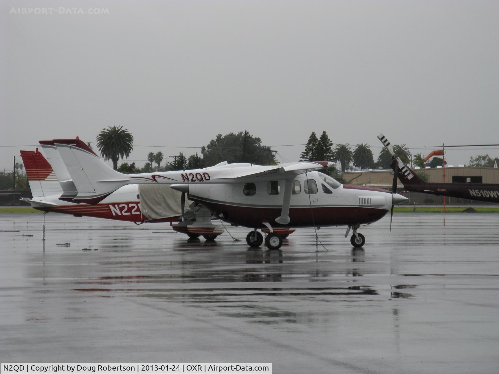 N2QD, Cessna T337G Turbo Super Skymaster C/N P3370277, 1977 Cessna T337G Pressurized TURBO SKYMASTER, two Continental TSIO-360-C turbocharged and fuel-injected center-line-thrust 210 Hp each, retractable gear, rare rainy day