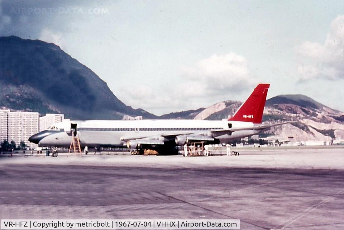 VR-HFZ, Convair 880-22M-21 C/N 22-00-53, Still in basic Viasa colours,outside the HAECO hangar,Hongkong Kai Tak airport.