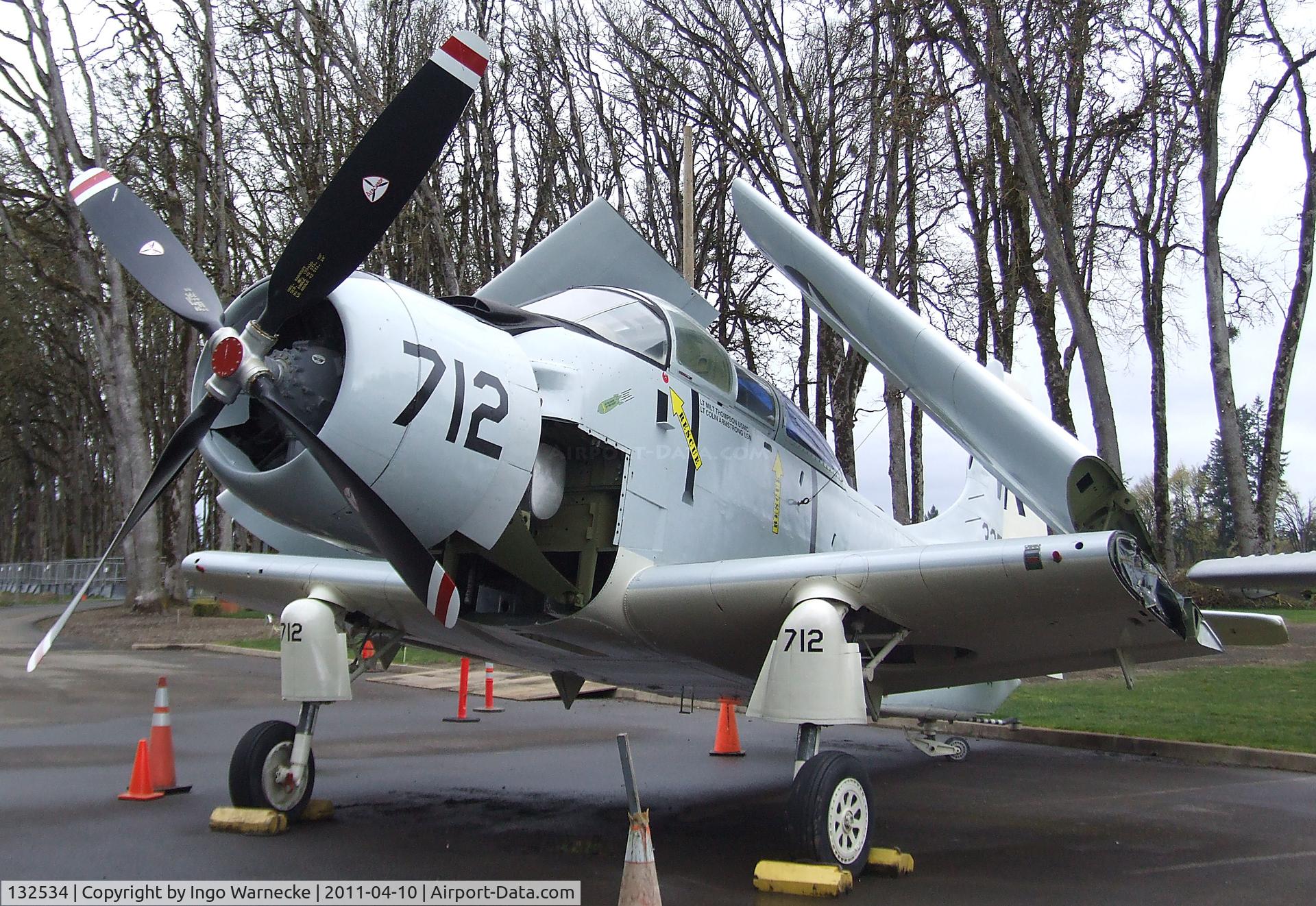 132534, Douglas EA-1F Skyraider C/N 8929, Douglas EA-1F Skyraider at the Evergreen Aviation & Space Museum, McMinnville OR