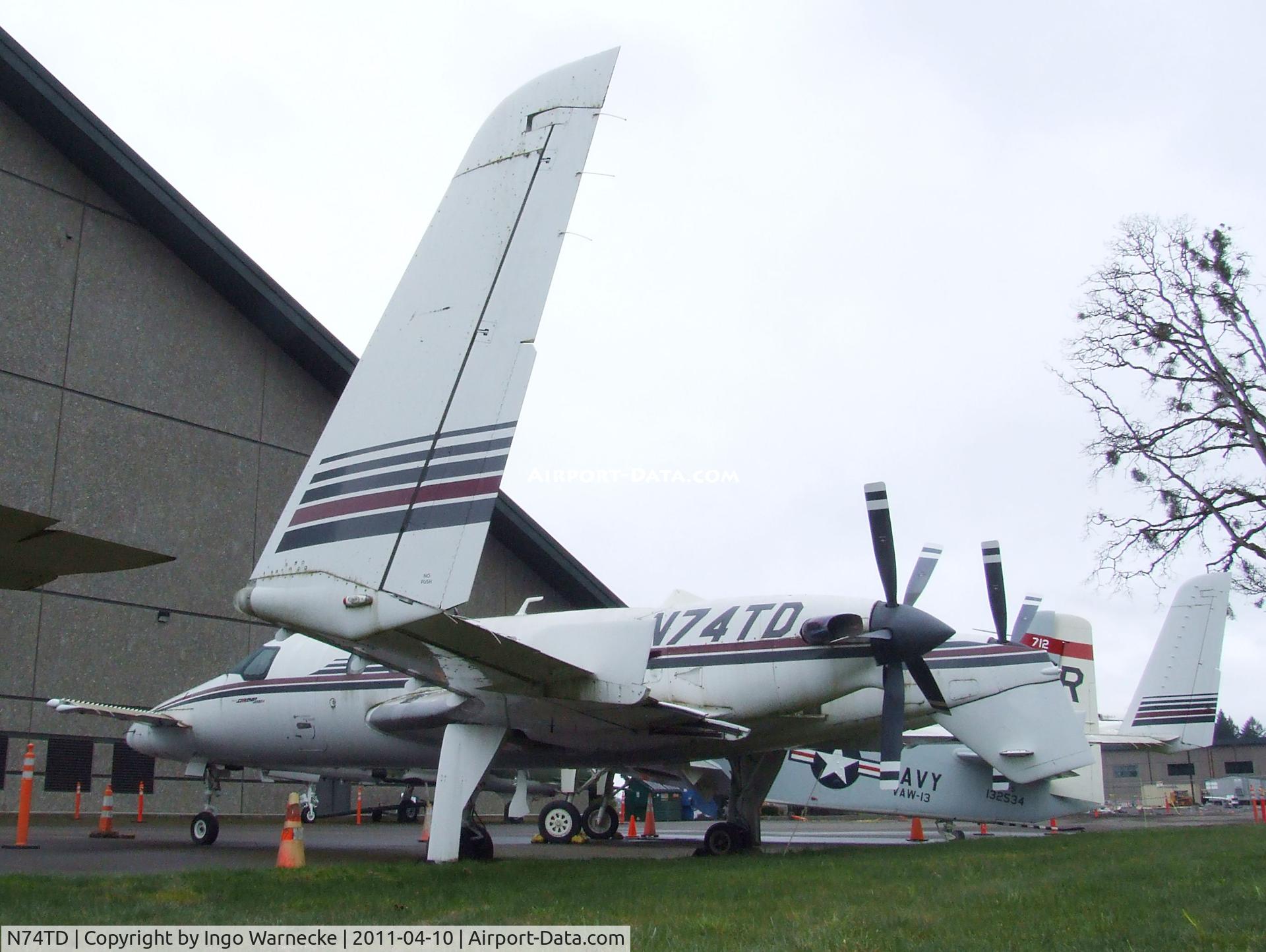 N74TD, 1992 Beech 2000A Starship 1 Starship 1 C/N NC-27, Beechcraft 2000A Starship at the Evergreen Aviation & Space Museum, McMinnville OR