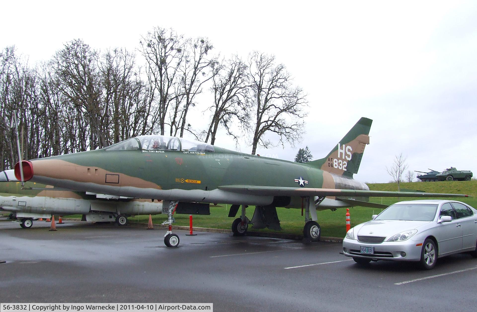 56-3832, 1956 North American QF-100F Super Sabre C/N 243-105, North American QF-100F Super Sabre at the Evergreen Aviation & Space Museum, McMinnville OR