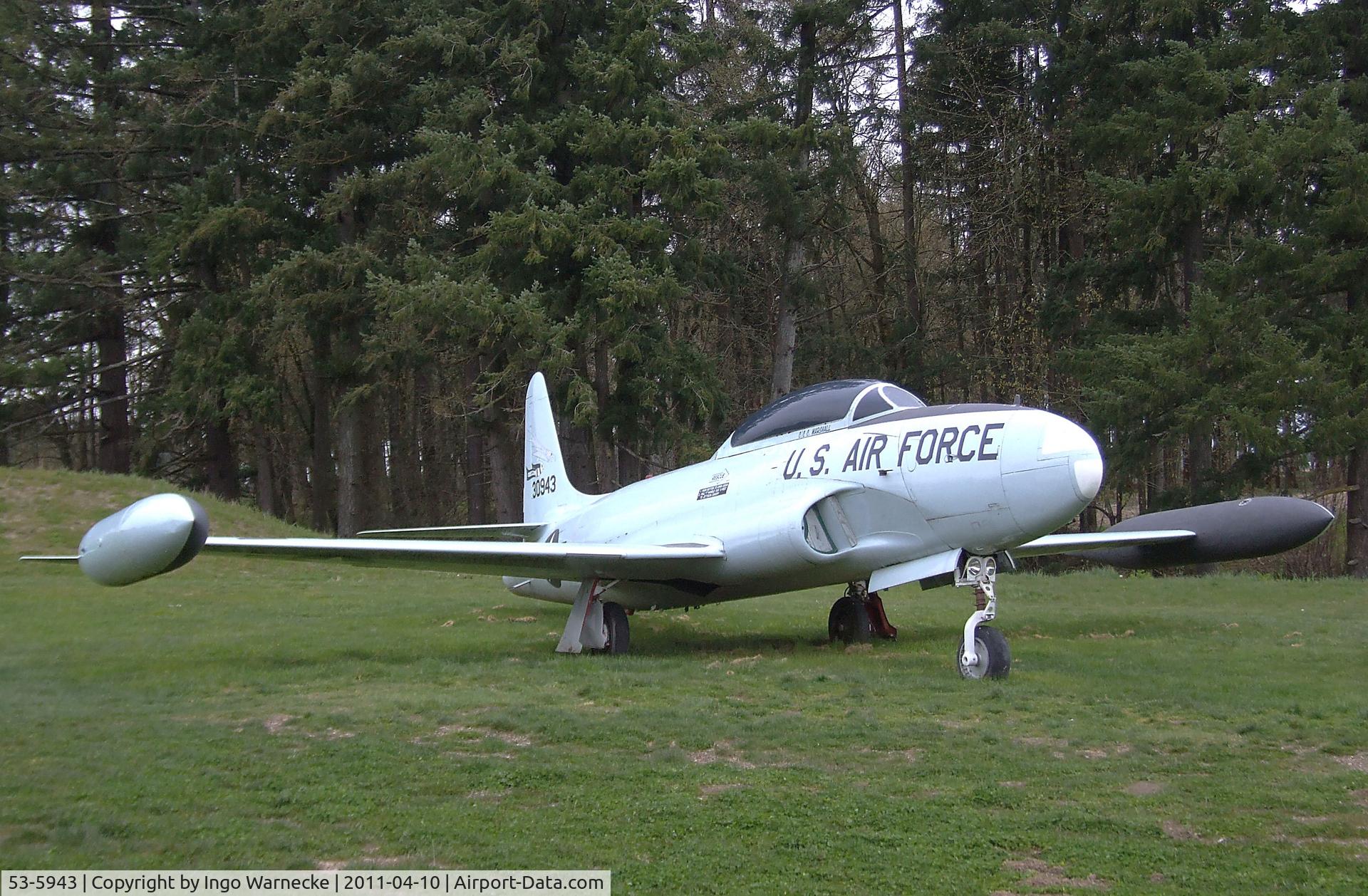 53-5943, 1953 Lockheed T-33A Shooting Star C/N 580-9419, Lockheed T-33A at the Evergreen Aviation & Space Museum, McMinnville OR