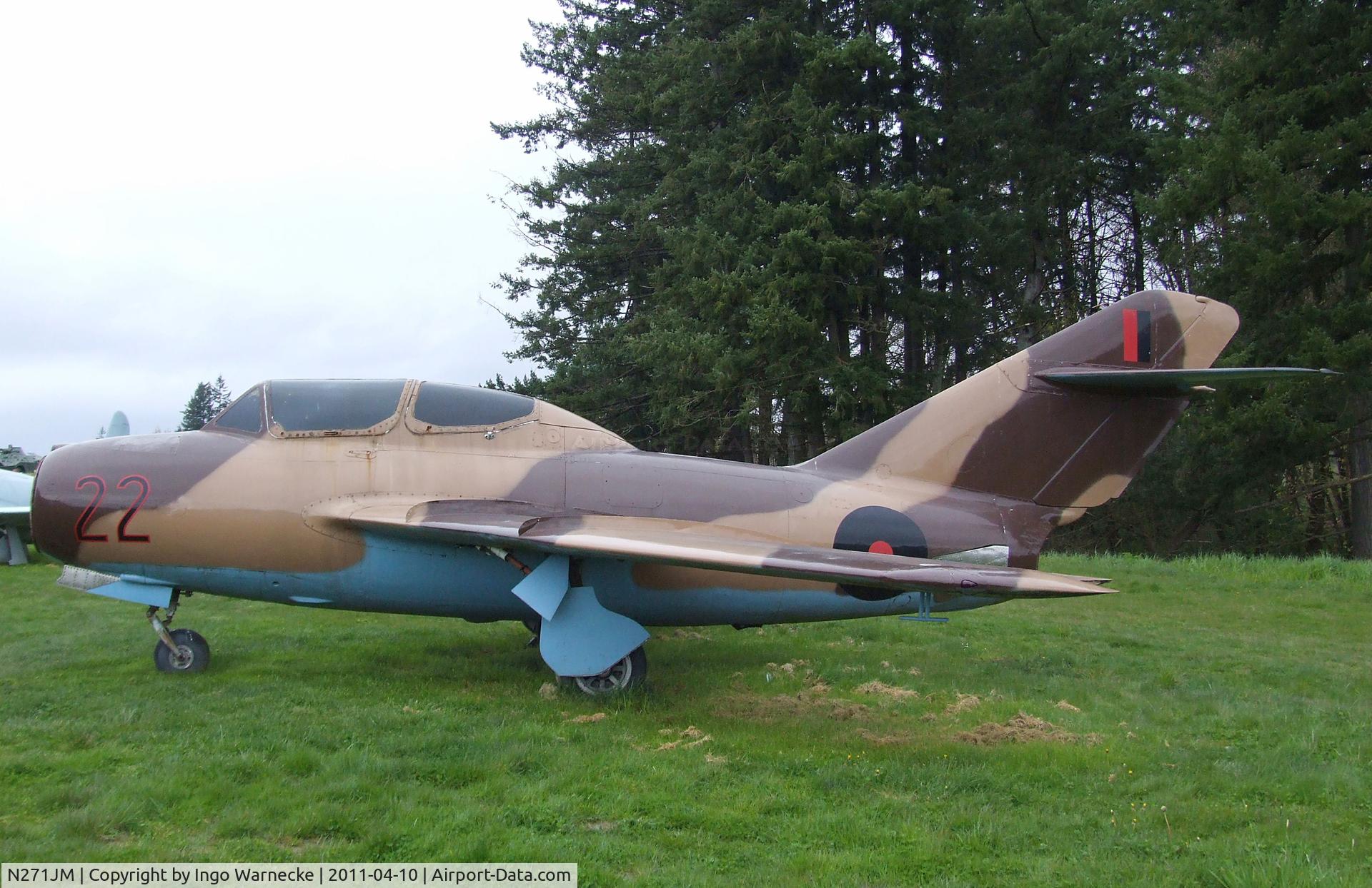 N271JM, 1954 Mikoyan-Gurevich MiG-15UTI C/N 242271, Mikoyan i Gurevich MiG-15UTI MIDGET at the Evergreen Aviation & Space Museum, McMinnville OR