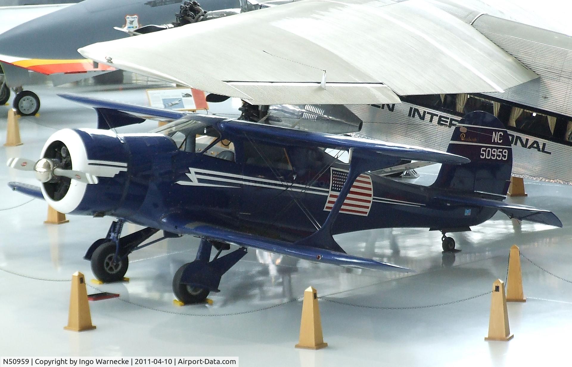 N50959, 1939 Beech D-17A C/N 305, Beechcraft D17A Staggerwing at the Evergreen Aviation & Space Museum, McMinnville OR
