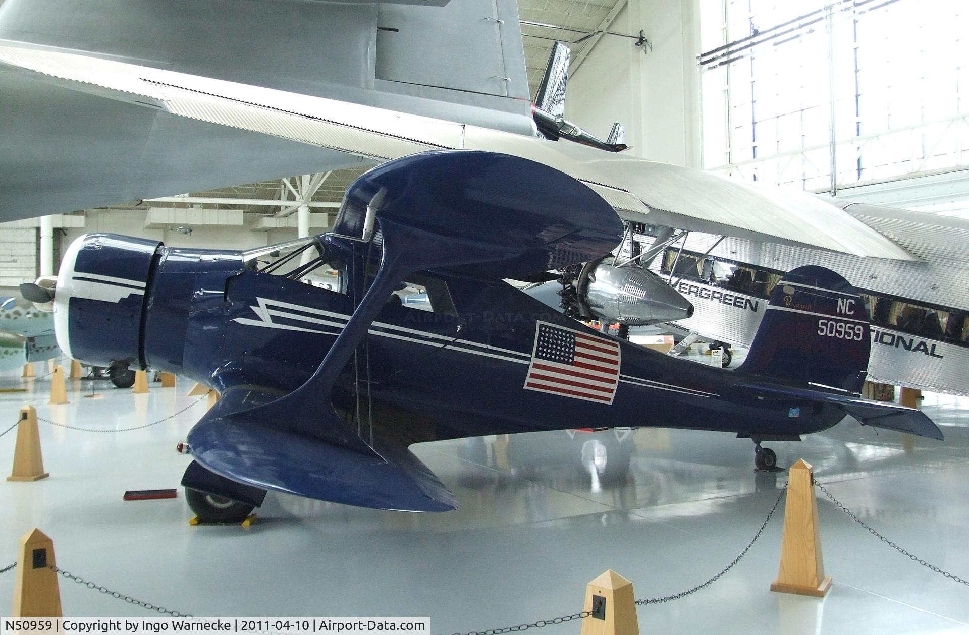 N50959, 1939 Beech D-17A C/N 305, Beechcraft D17A Staggerwing at the Evergreen Aviation & Space Museum, McMinnville OR
