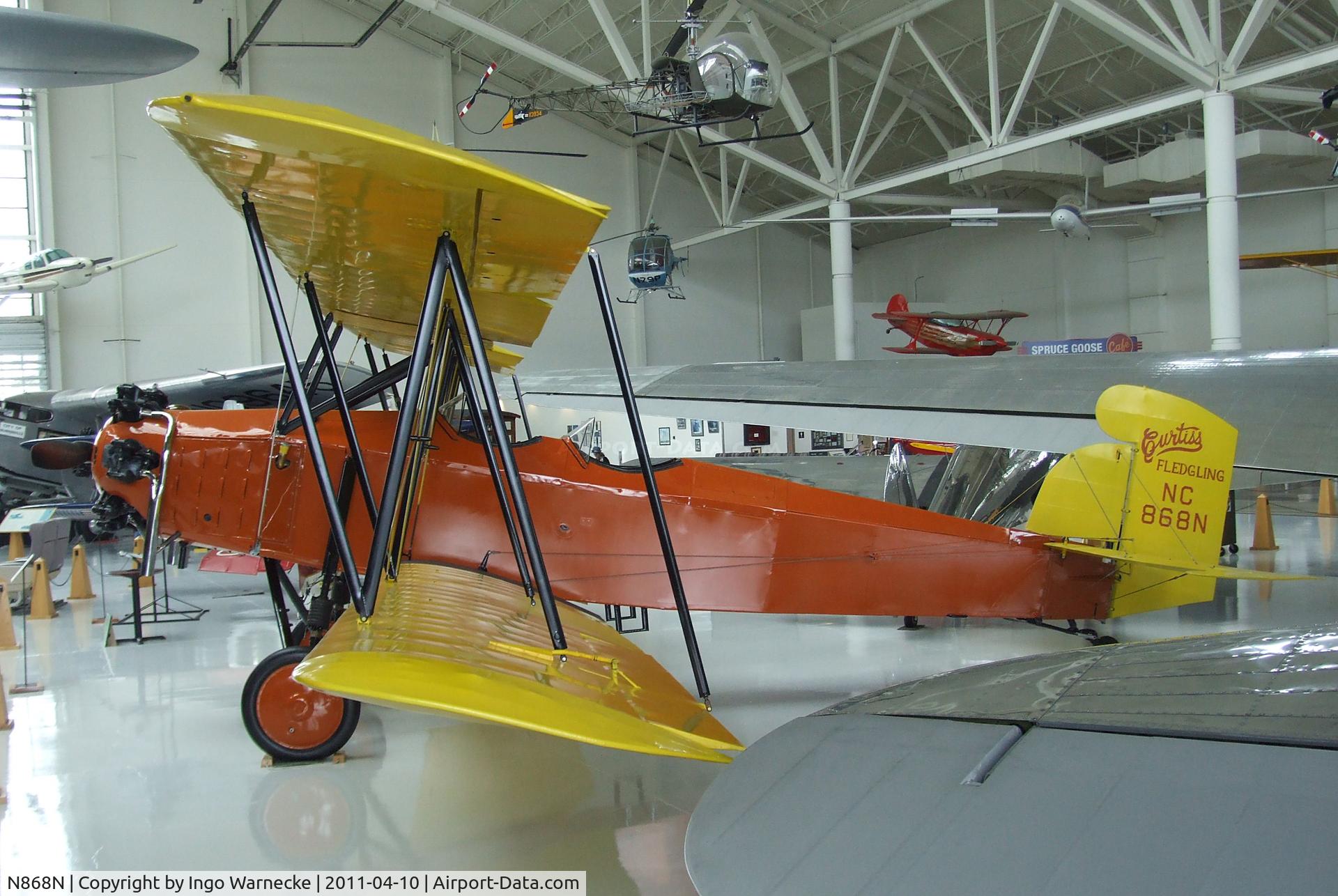 N868N, 1929 Curtiss-Wright Fledgling C/N B-51, Curtiss Model 51 Fledgling at the Evergreen Aviation & Space Museum, McMinnville OR