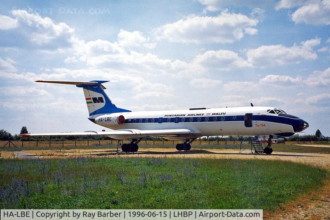 HA-LBE, 1969 Tupolev Tu-134 C/N 8350802, Tupolev Tu-134A [9350802] (Malev) Budapest-Feriheghy~HA 15/06/1996