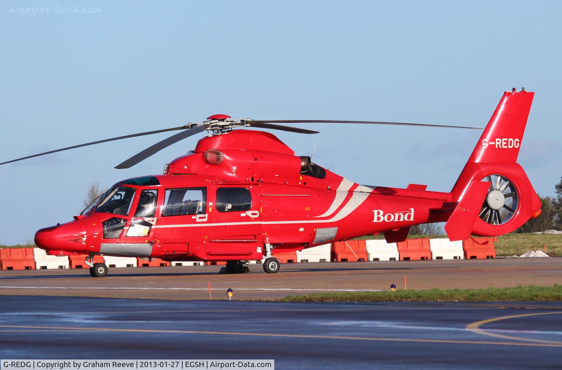 G-REDG, 2010 Eurocopter AS-365N-3 Dauphin 2 C/N 6907, Parked at Norwich.