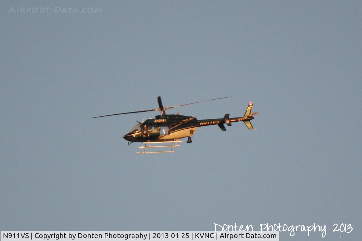 N911VS, 2005 Bell 407 C/N 53650, Sarasota County Sheriff's Office Air One (N911VS) departs Venice Airport