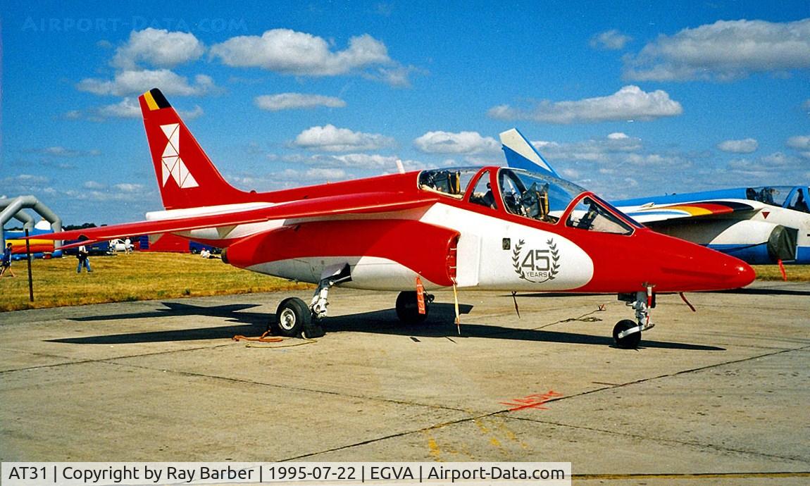 AT31, Dassault-Dornier Alpha Jet 1B C/N B31/1142, Dassault-Dornier Alpha Jet 1B+ [1142] (Belgian AF) RAF Fairford~G 22/07/1995