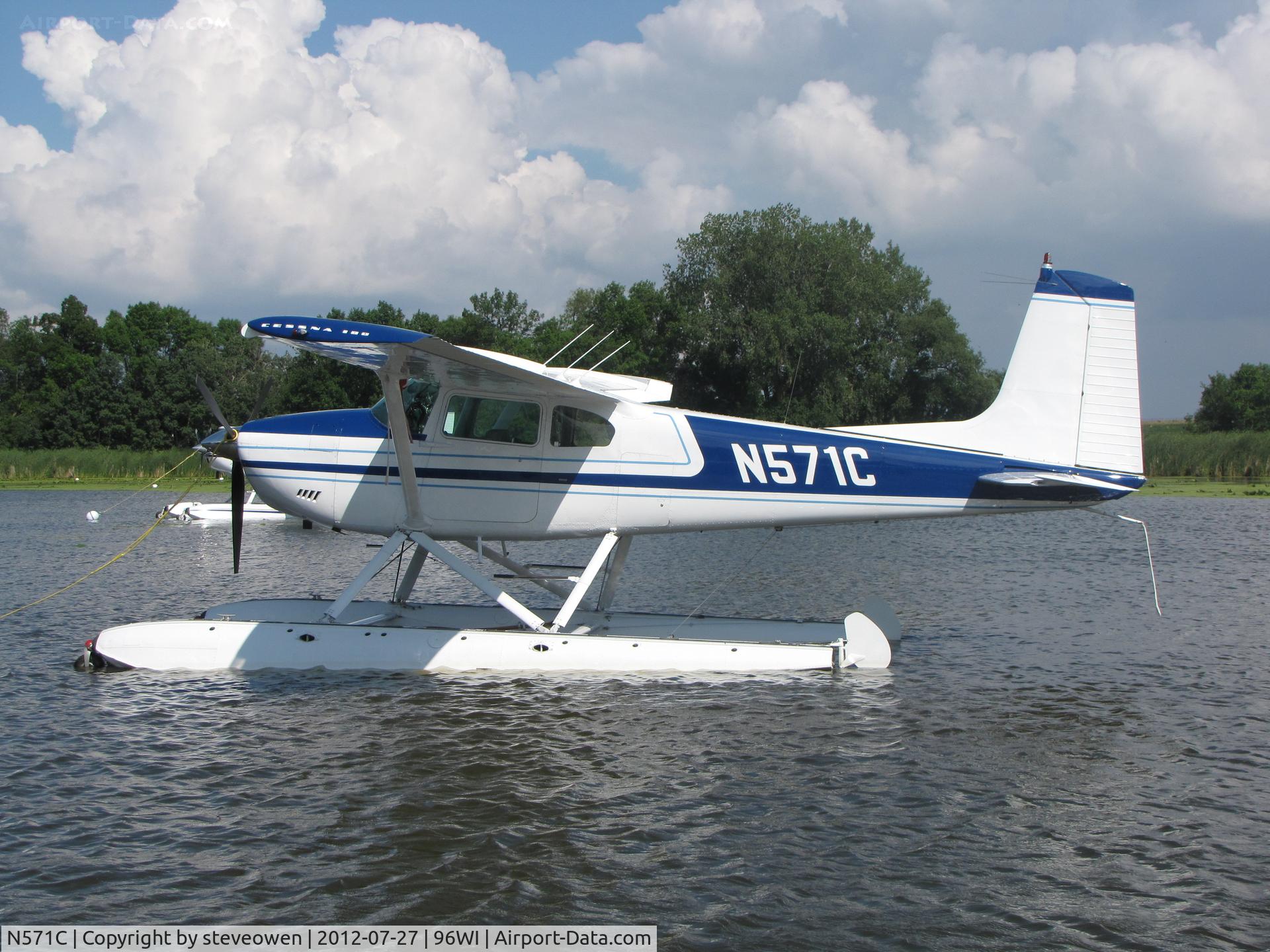 N571C, 1957 Cessna 180A C/N 32785, on Floats at Oshkosh seaplane base