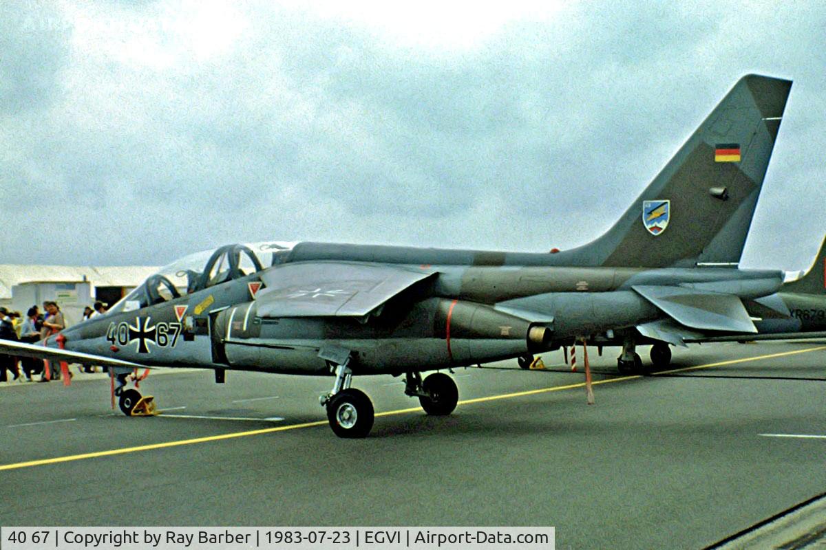 40 67, Dassault-Dornier Alpha Jet A C/N 0067, Dassault-Dornier Alpha Jet A [0067] (German AF) RAF Greenham Common~G 23/07/1983