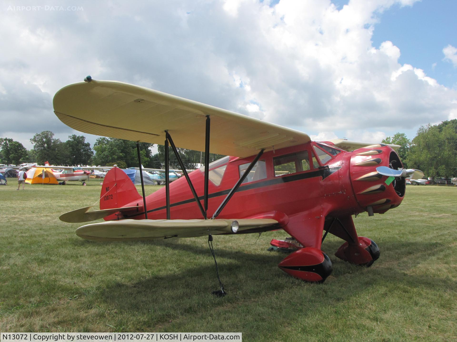 N13072, 1933 Waco UIC C/N 3724, at Oshkosh 2012