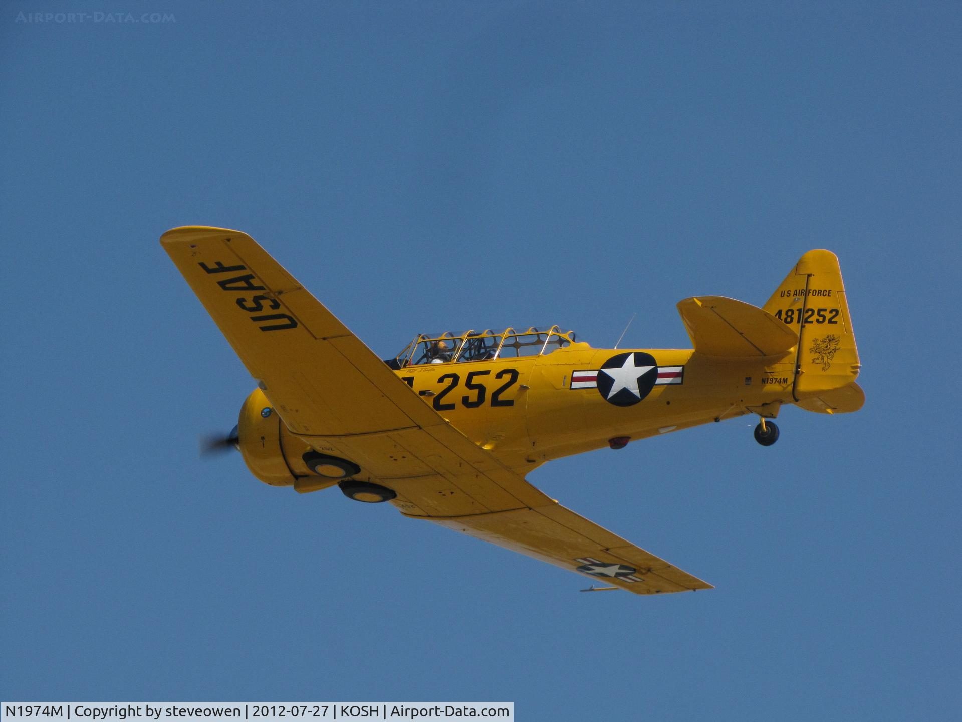 N1974M, North American AT-6D C/N 44-81252, leaving Oshkosh
