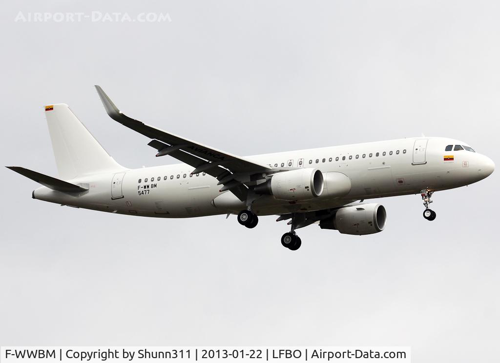 F-WWBM, 2013 Airbus A320-214 C/N 5477, C/n 5477 - First for Avianca with Sharklets... Unfortunately in all white c/s but with Colombia flag...