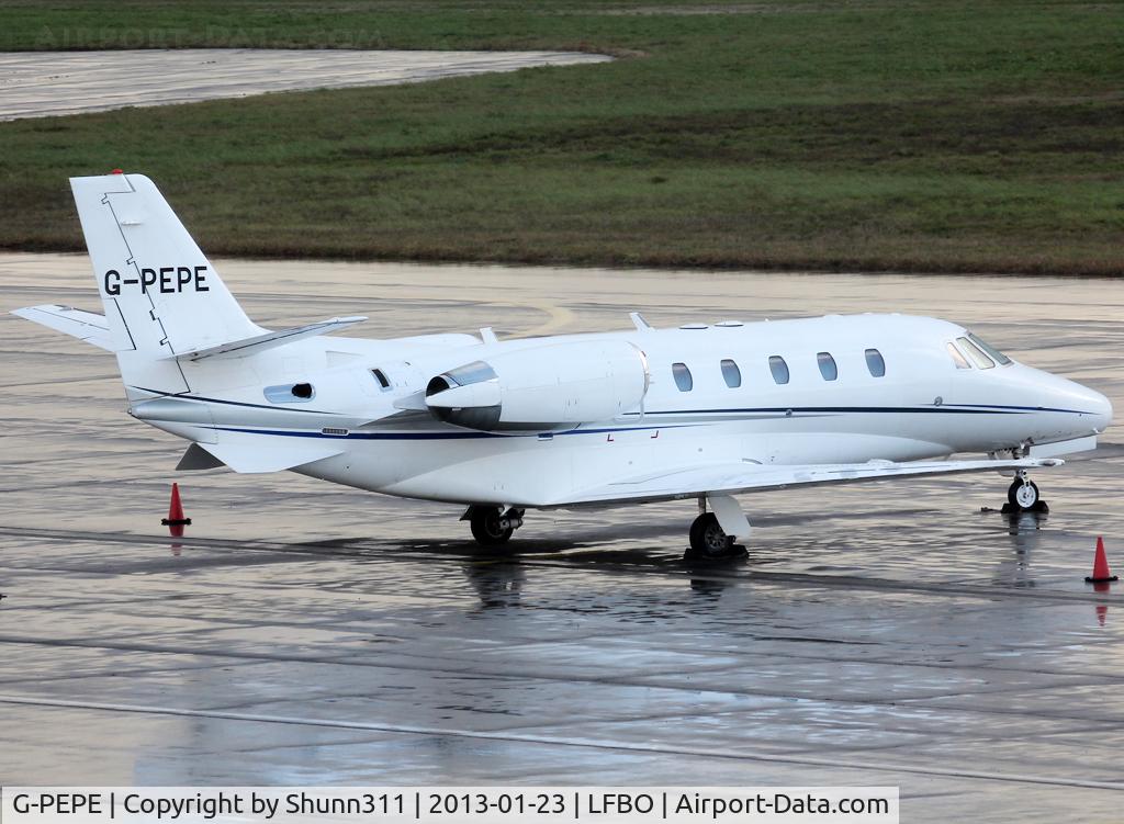 G-PEPE, 2000 Cessna 560 Citation Excel C/N 560-5265, Parked at the General Aviation area...
