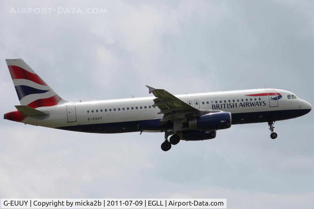 G-EUUY, 2008 Airbus A320-232 C/N 3607, Landing