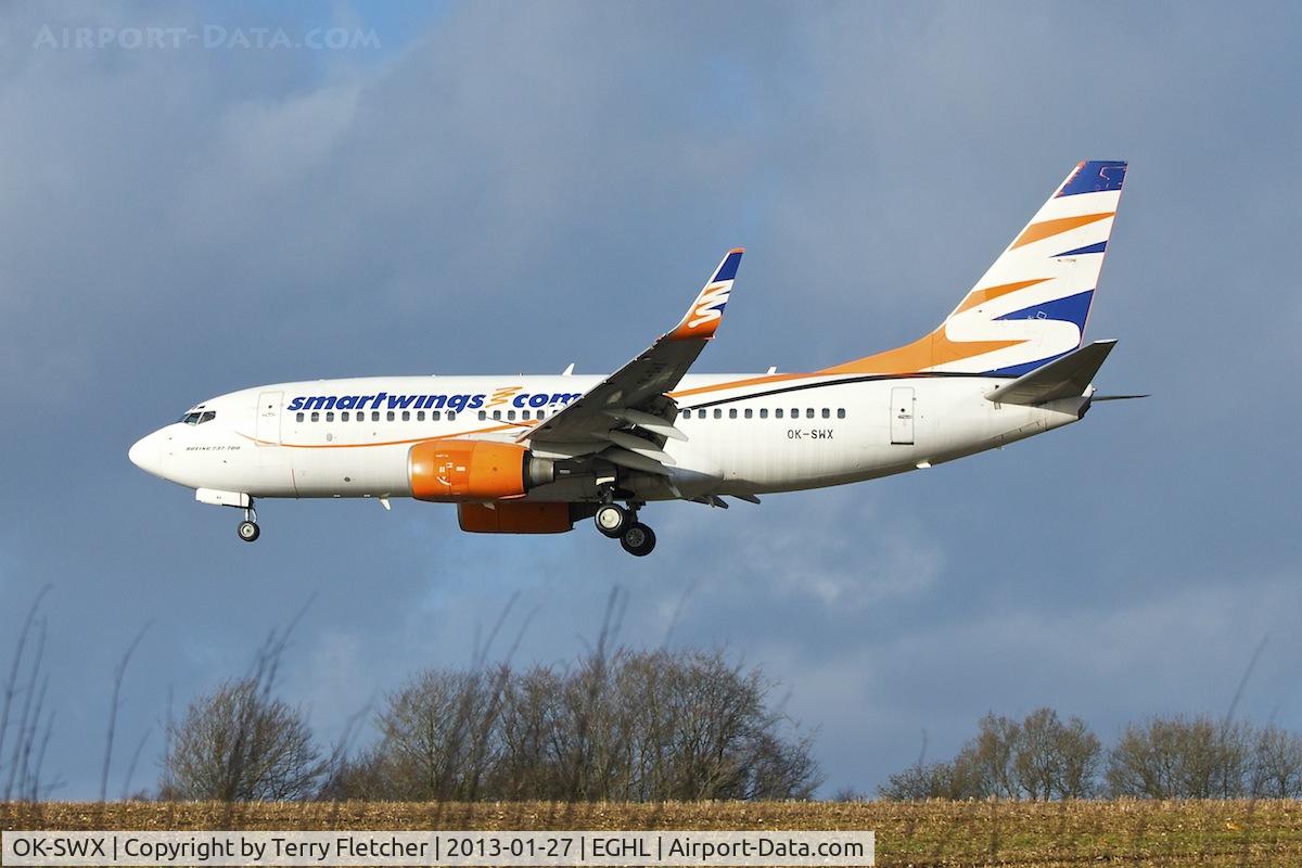 OK-SWX, 2002 Boeing 737-76N C/N 29885, Smart Wings 2002 Boeing 737-76N, c/n: 29885 arriving at Lasham