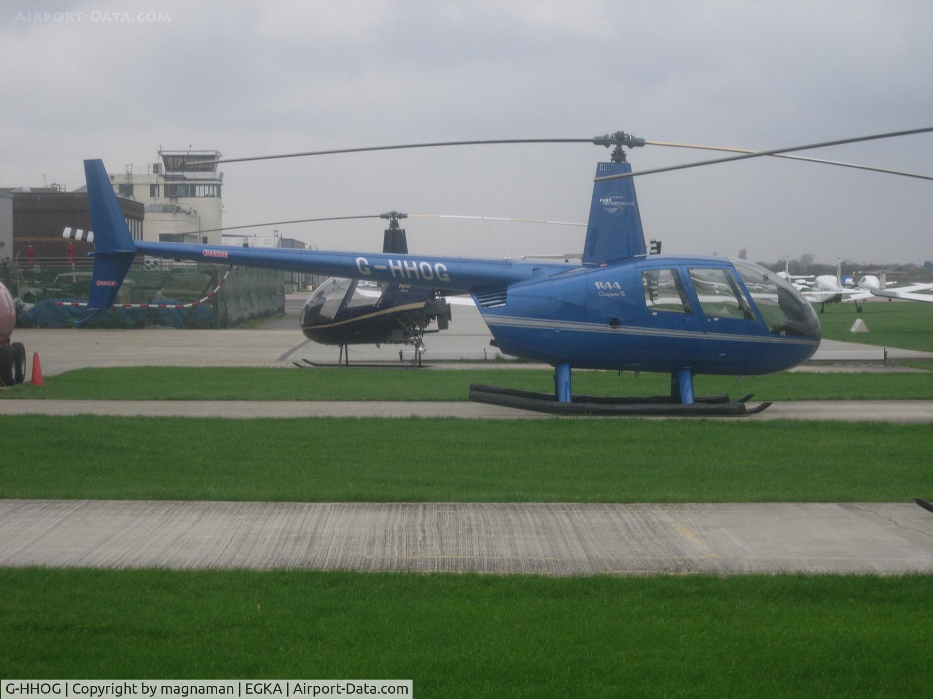 G-HHOG, 2004 Robinson R44 Clipper II C/N 10584, At shoreham on cold winters day - c 2010