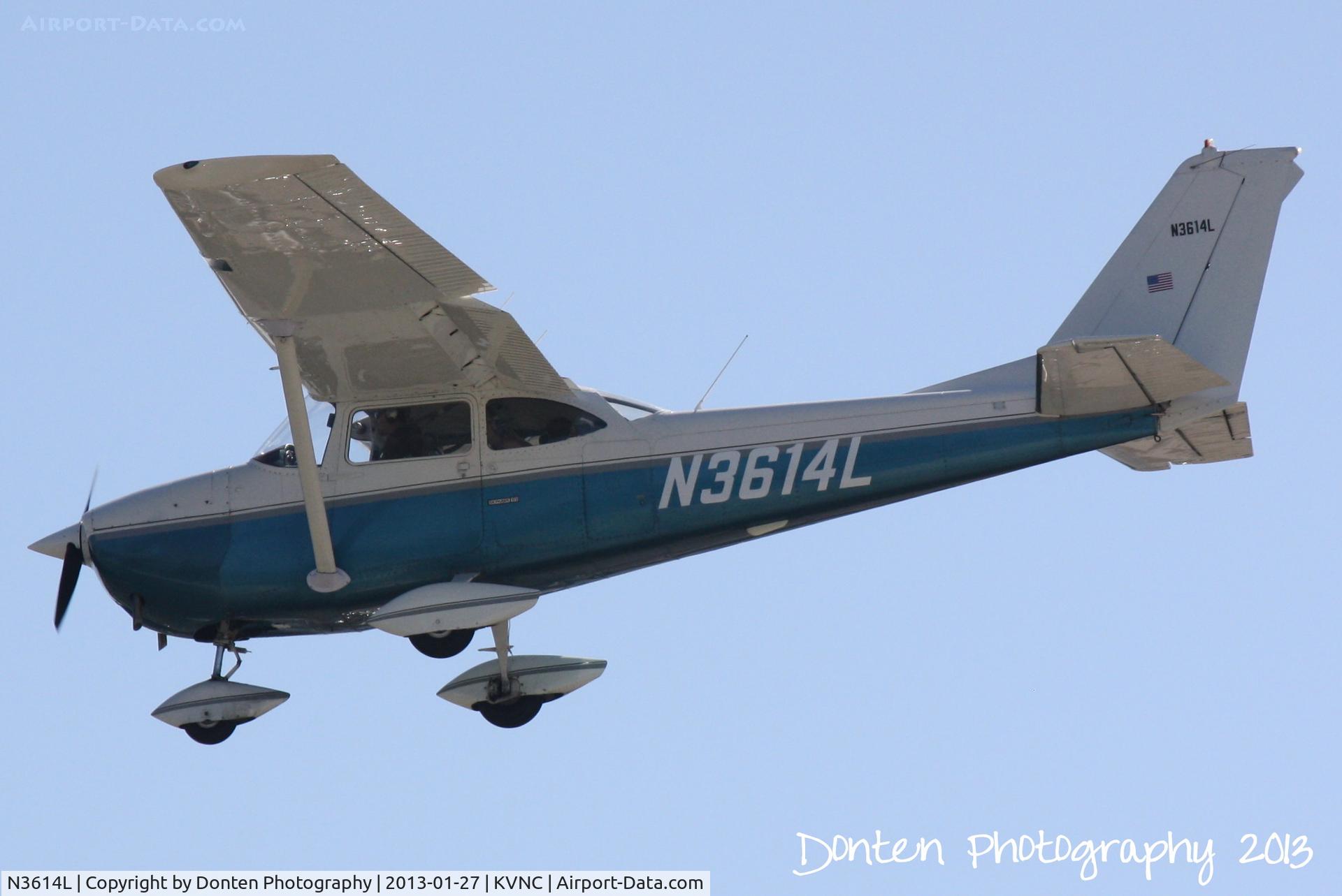 N3614L, 1965 Cessna 172G C/N 17253783, Cessna Skyhawk (N3614L) flies over Brohard Beach on approach to Runway 5 at Venice Municipal Airport