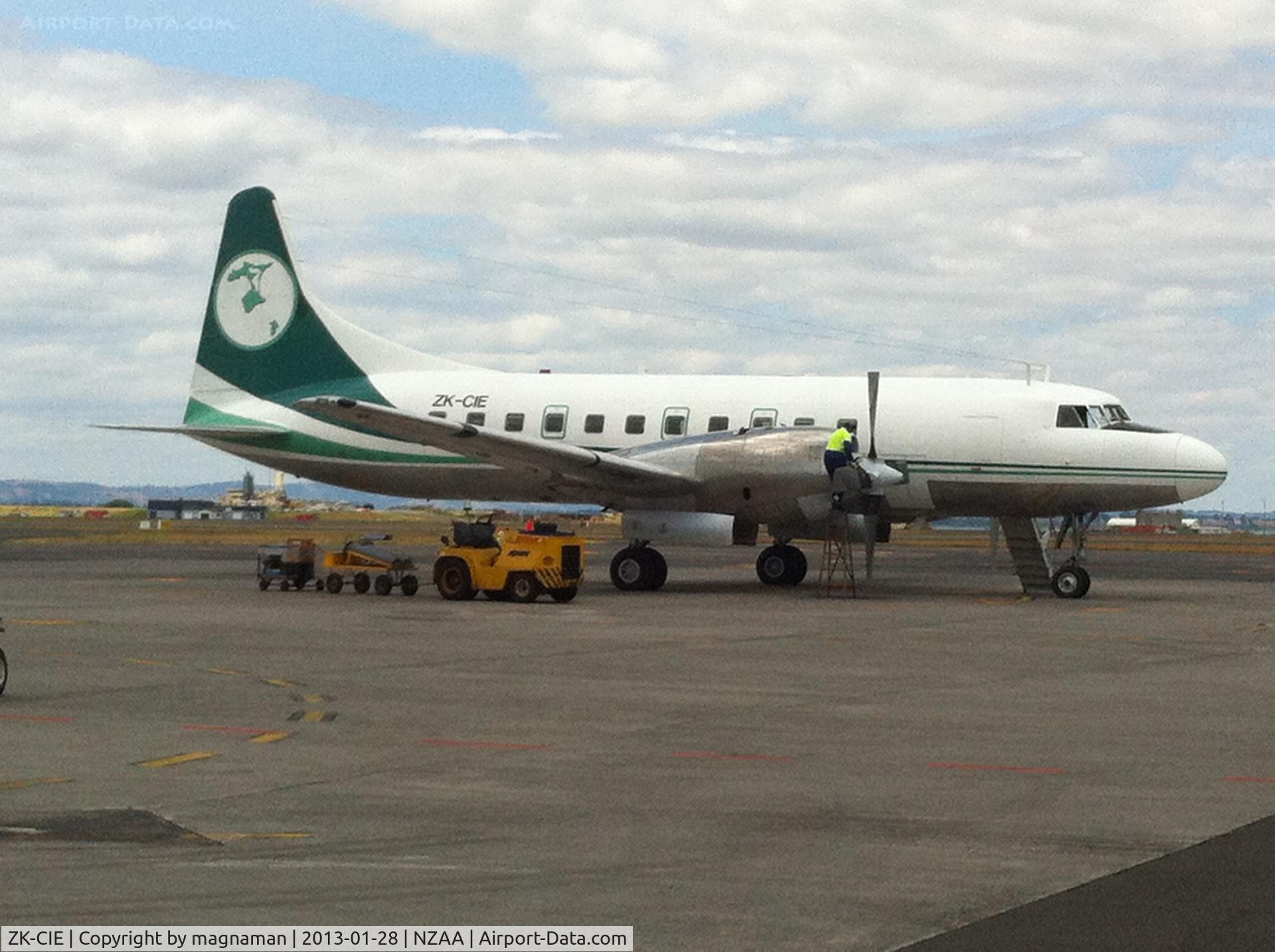 ZK-CIE, 1957 Convair CV-580 C/N 399, Not sure why this was on passenger apron rather than cargo - nice to get a photo though!