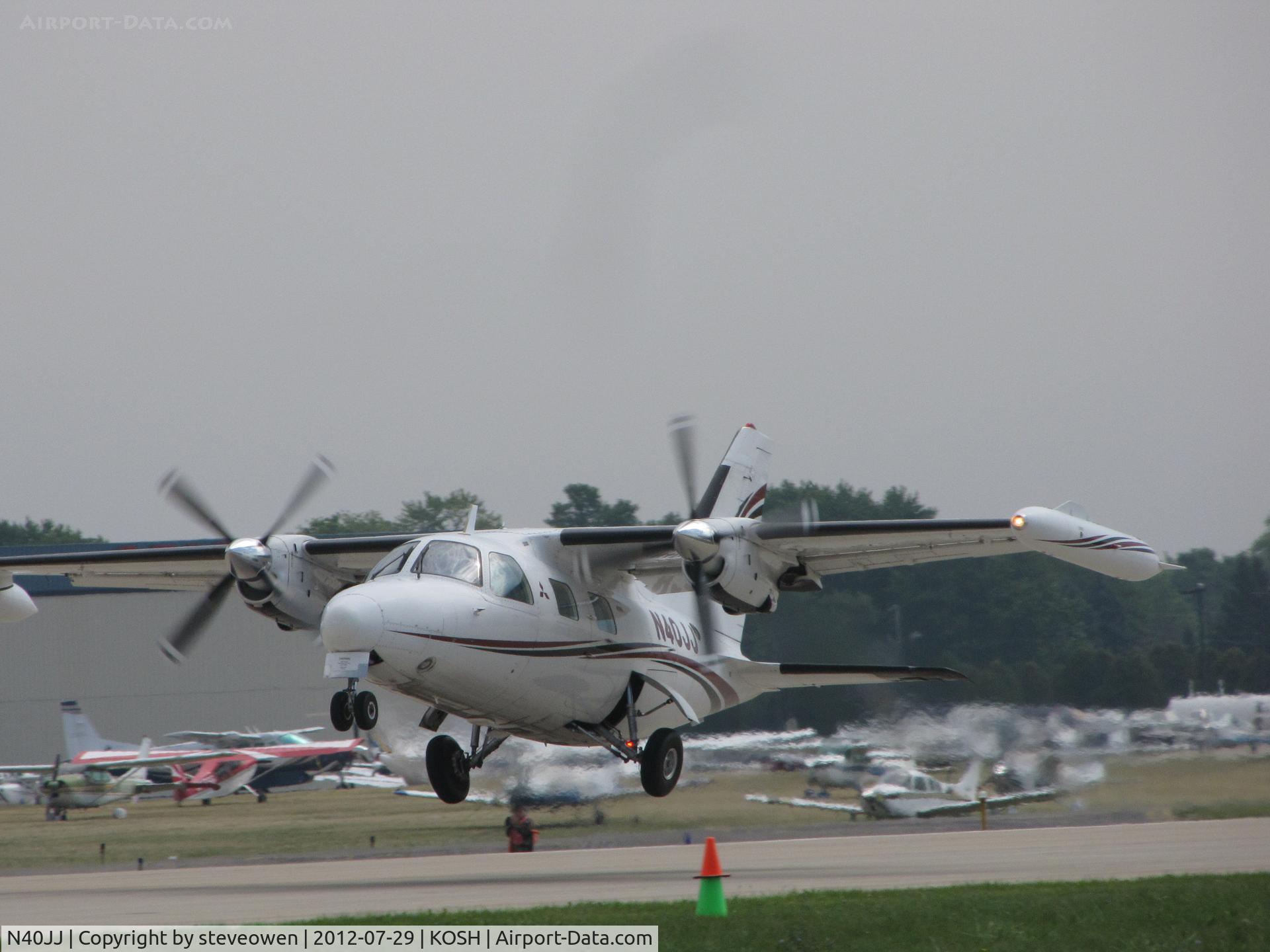 N40JJ, Mitsubishi MU-2B-26A C/N 383, DEPARTING RWY27 @ OSHKOSH