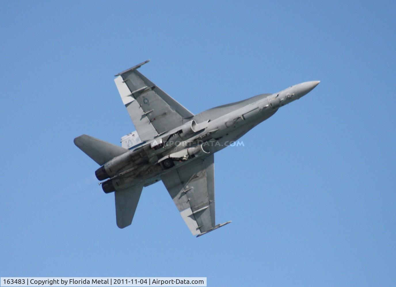 163483, 1988 McDonnell Douglas F/A-18C Hornet C/N 0714/C042, F-18C demo over 2011 Cocoa Beach Airshow