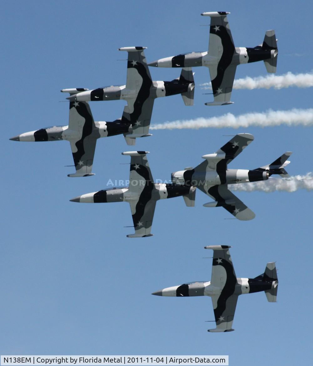 N138EM, Aero L-39 Albatros C/N PA 831106, Black Diamond Jet Team 2011 formation over Cocoa Beach