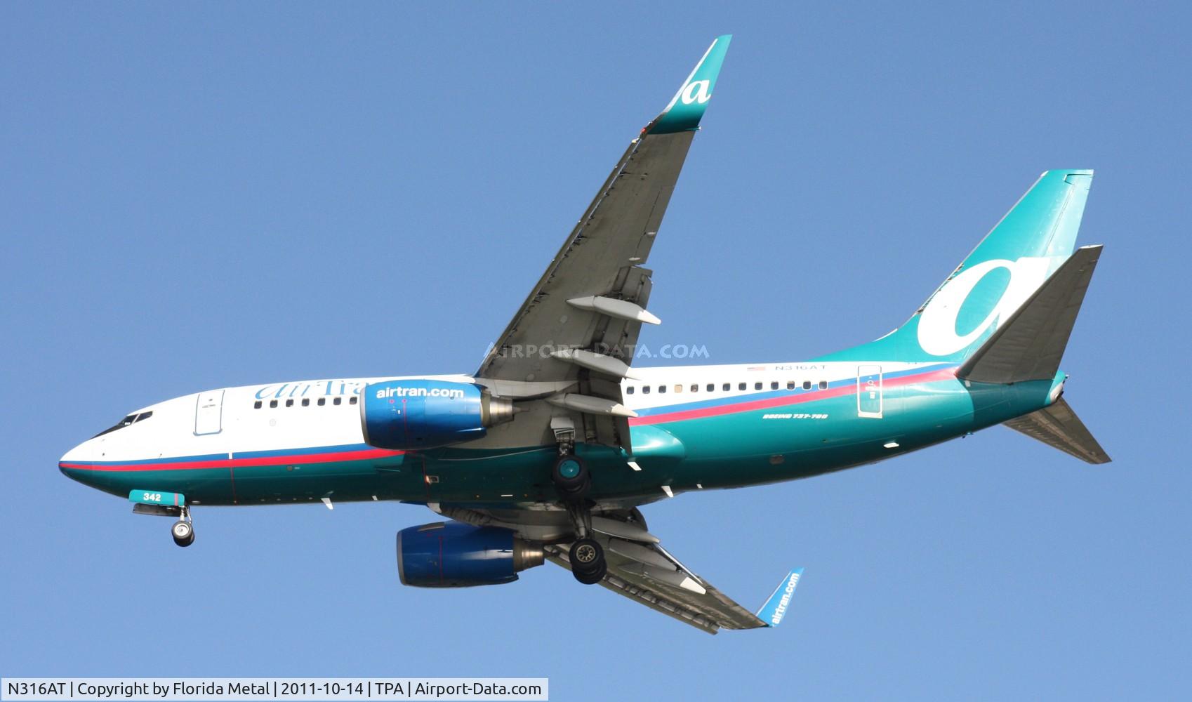 N316AT, 2007 Boeing 737-7BD C/N 33928, Air Tran 737