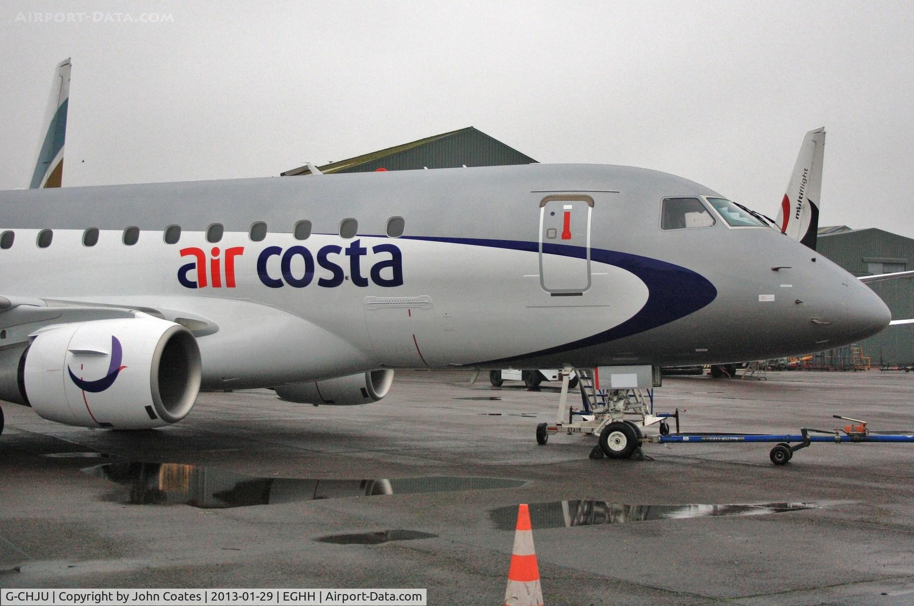 G-CHJU, 2009 Embraer 170LR (ERJ-170-100LR) C/N 17000293, ex A9C-MB just resprayed into Air Costa colours.