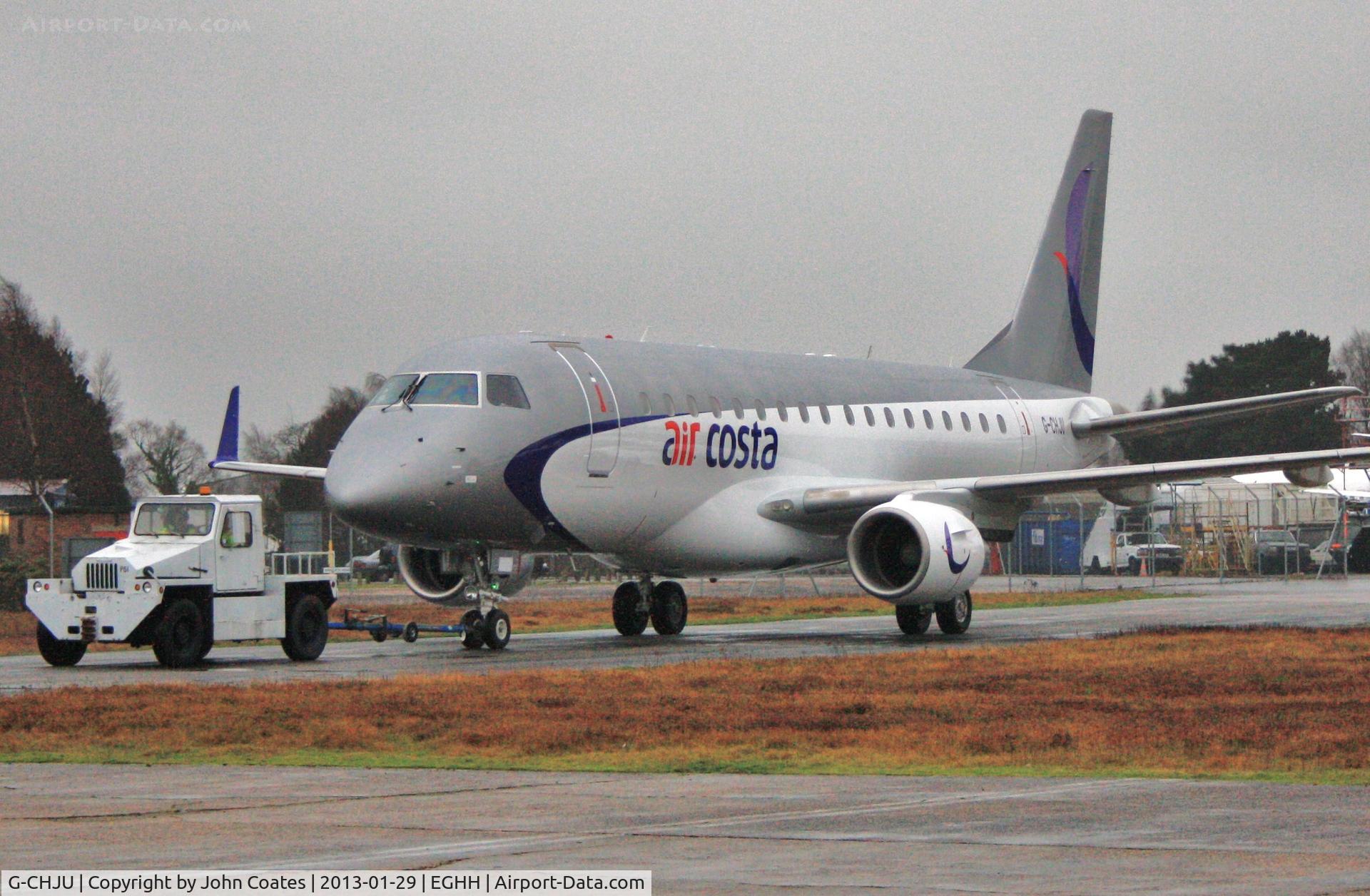 G-CHJU, 2009 Embraer 170LR (ERJ-170-100LR) C/N 17000293, ex A9C-MB departing after respray