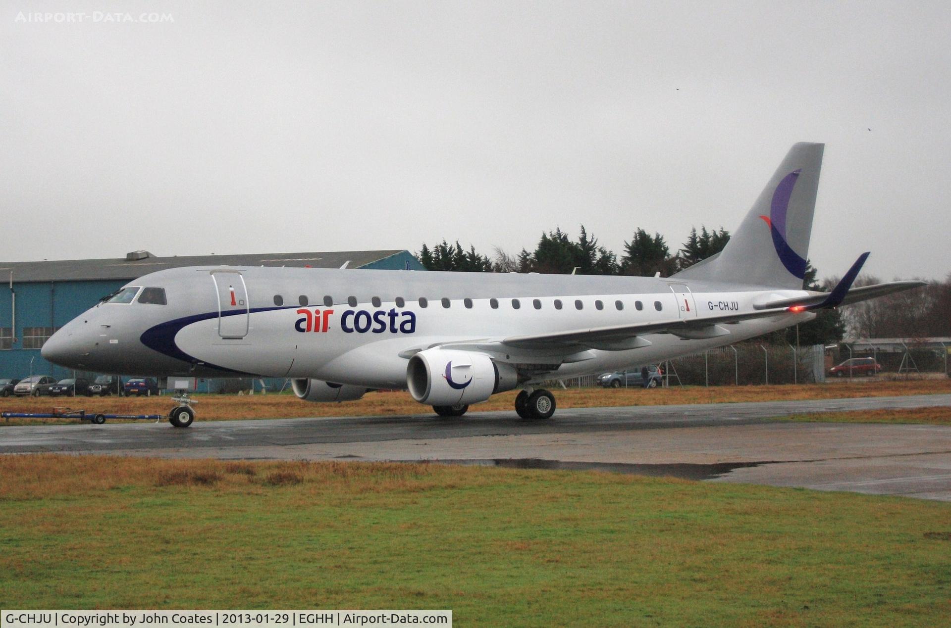 G-CHJU, 2009 Embraer 170LR (ERJ-170-100LR) C/N 17000293, departing after respray