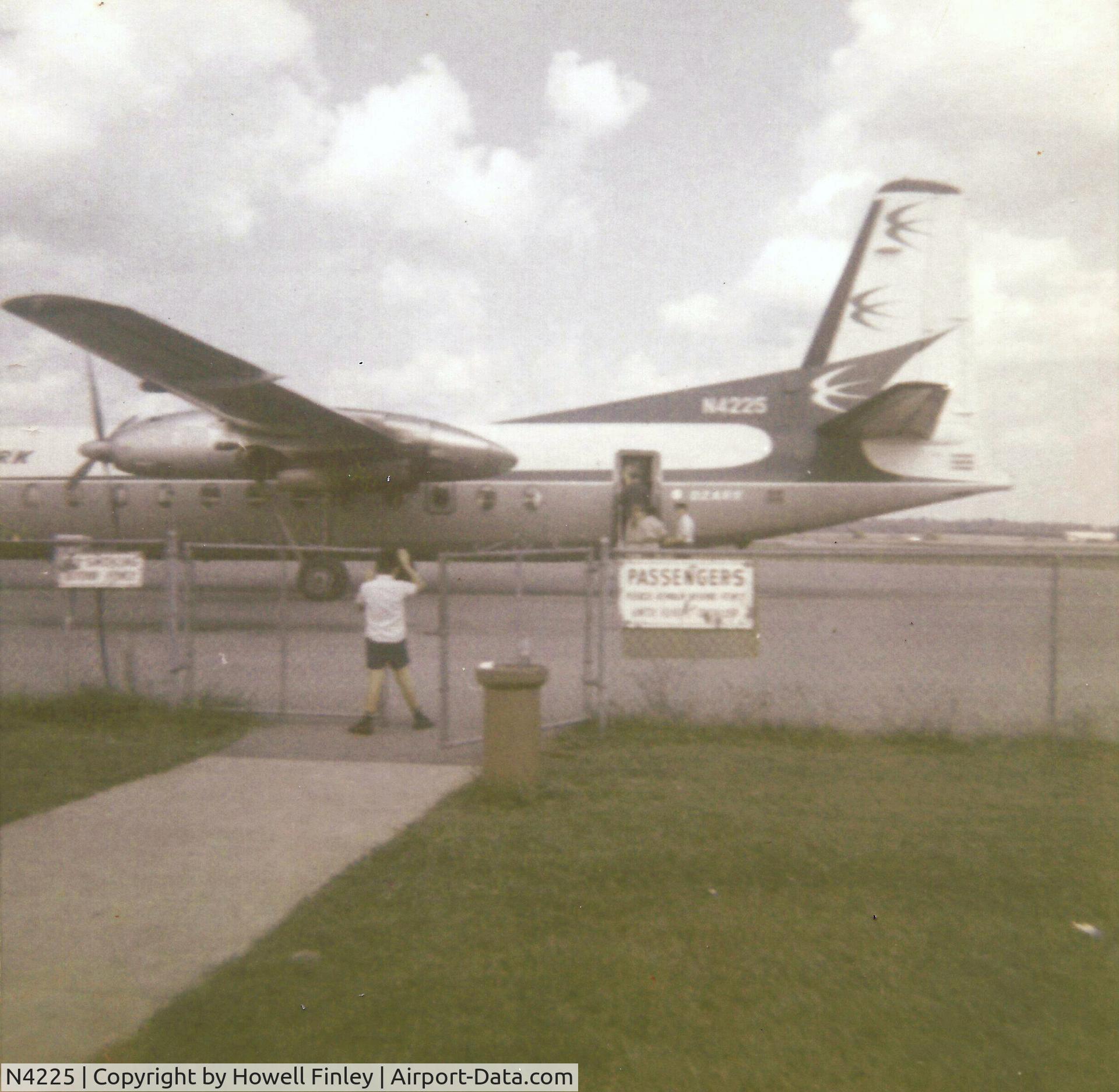 N4225, 1968 Fairchild Hiller FH-227B C/N 544, At Outlaw Field, Clarksville, TN (1970)