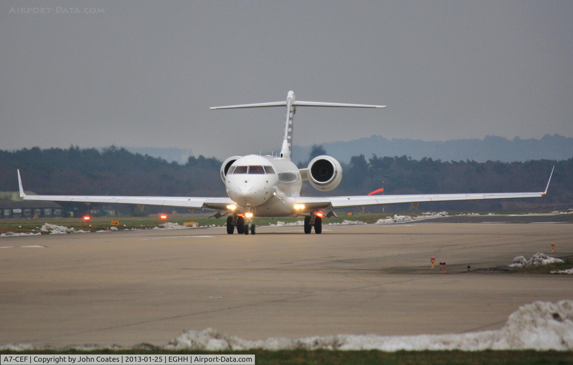 A7-CEF, 2008 Bombardier BD-700-1A10 Global Express C/N 9294, Backtracking to depart 08