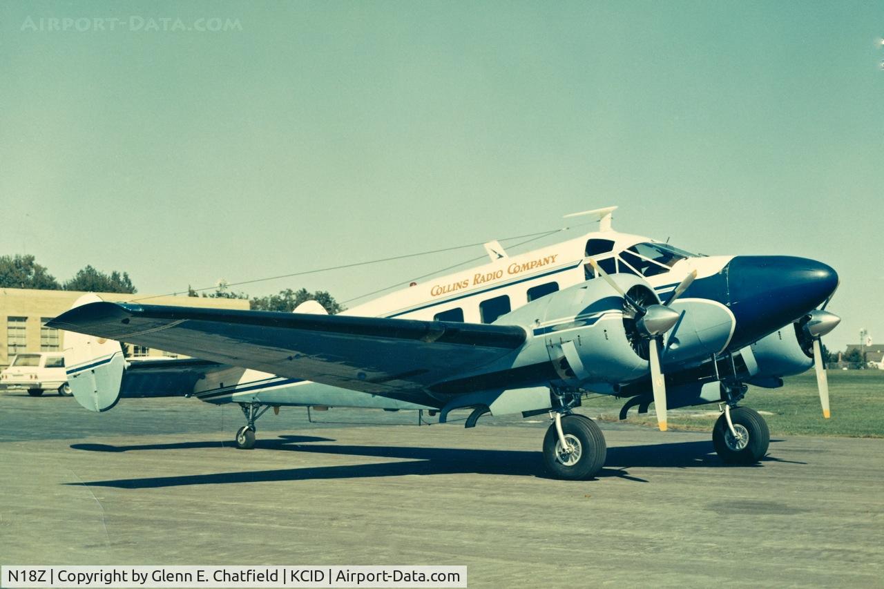 N18Z, Beech E18S C/N BA393, Rockwell Collins photo, ca. 1970