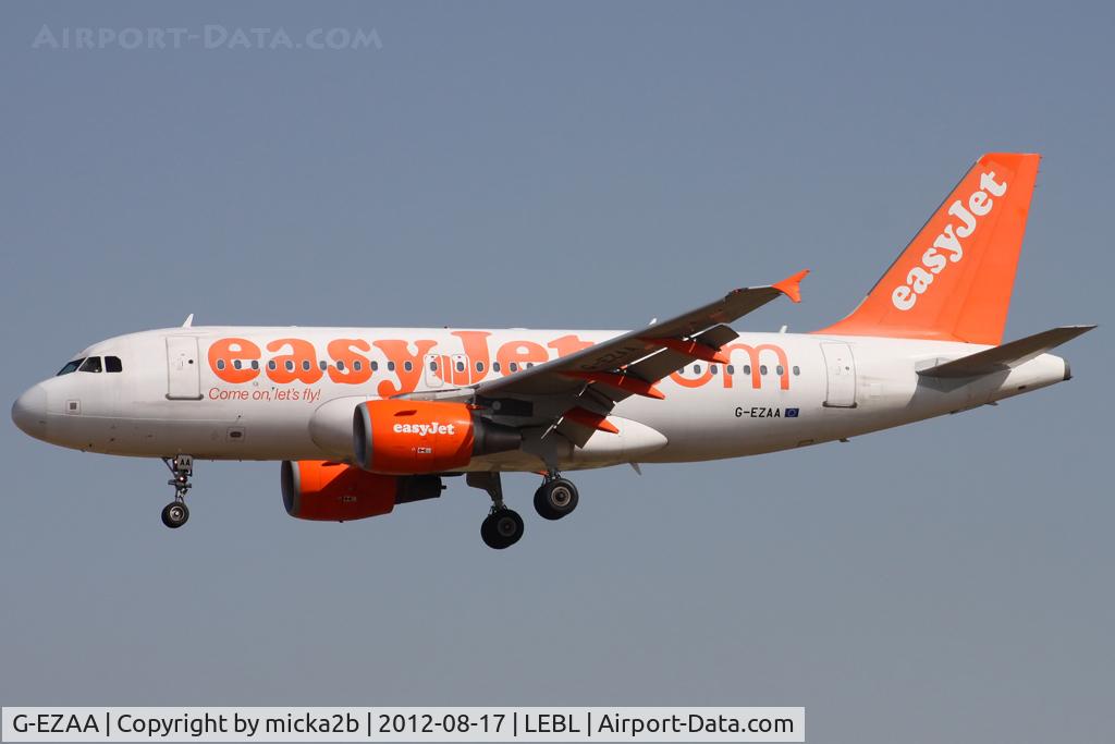 G-EZAA, 2006 Airbus A319-111 C/N 2677, Landing