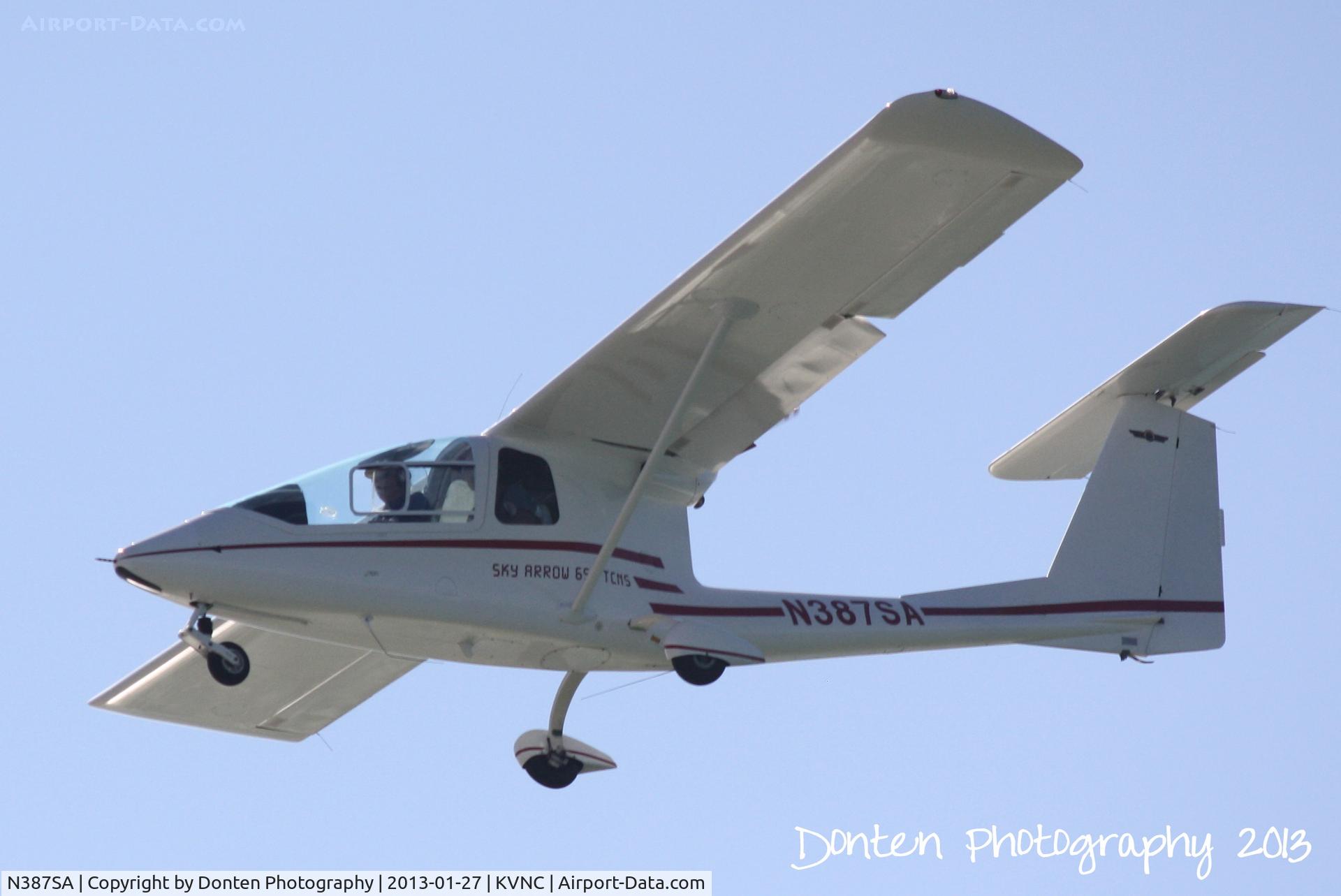 N387SA, 2003 Iniziative Industriali Italiane SKY ARROW 650TCNS C/N CNS025, Sky Arrow 650 (N387SA) flies over Brohard Beach on approach to Runway 5 at Venice Municipal Airport