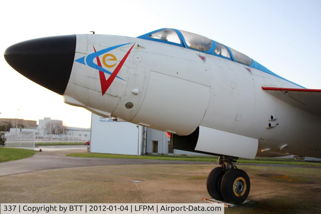 337, Sud Aviation SO.4050A Vautour II N C/N 84, In the background building of Snecma museum at the entrance of the constructor factory
