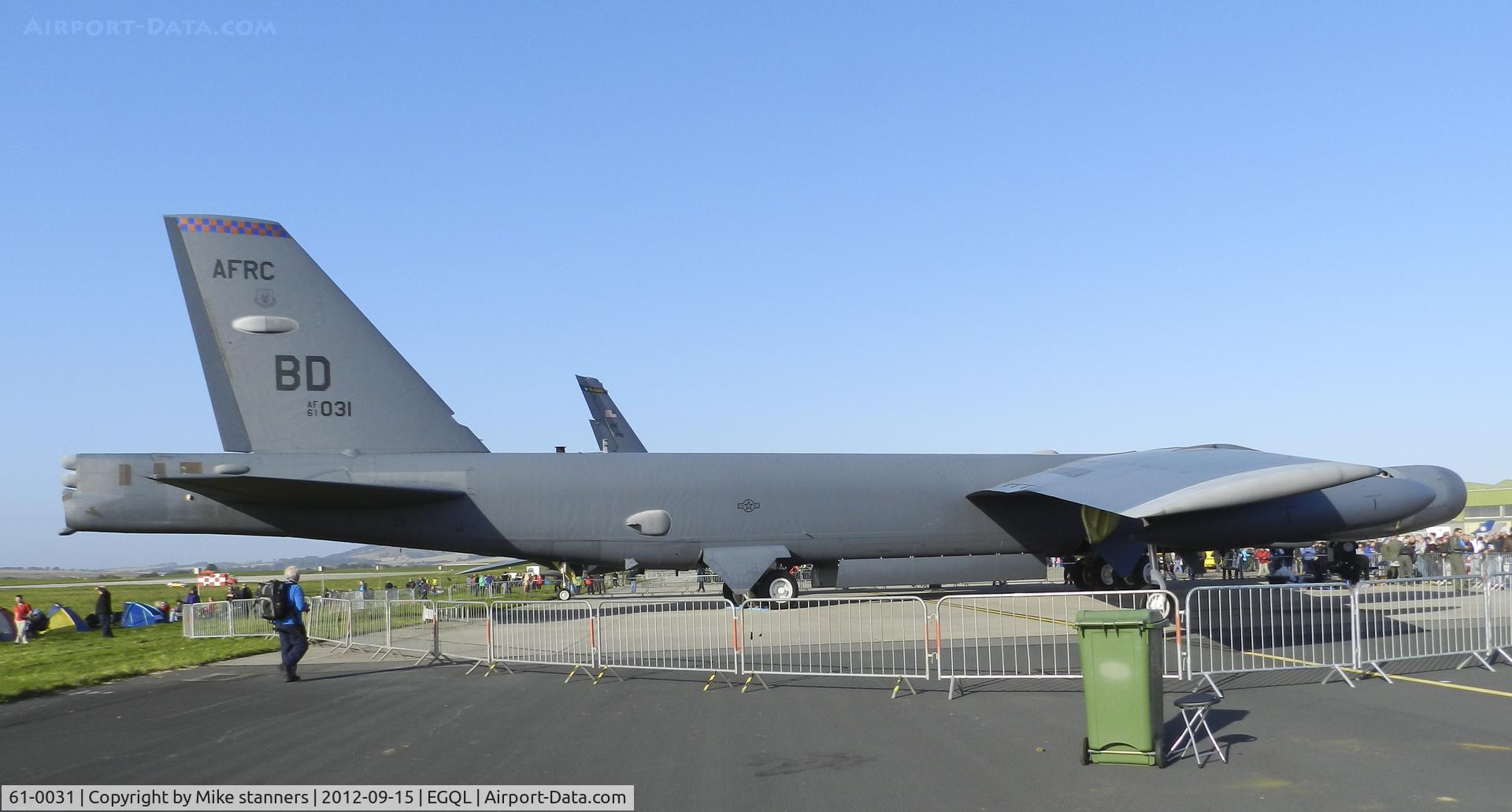 61-0031, 1961 Boeing B-52H Stratofortress C/N 464458, 93BS B-52 In the static display at Leuchars airshow 2012
