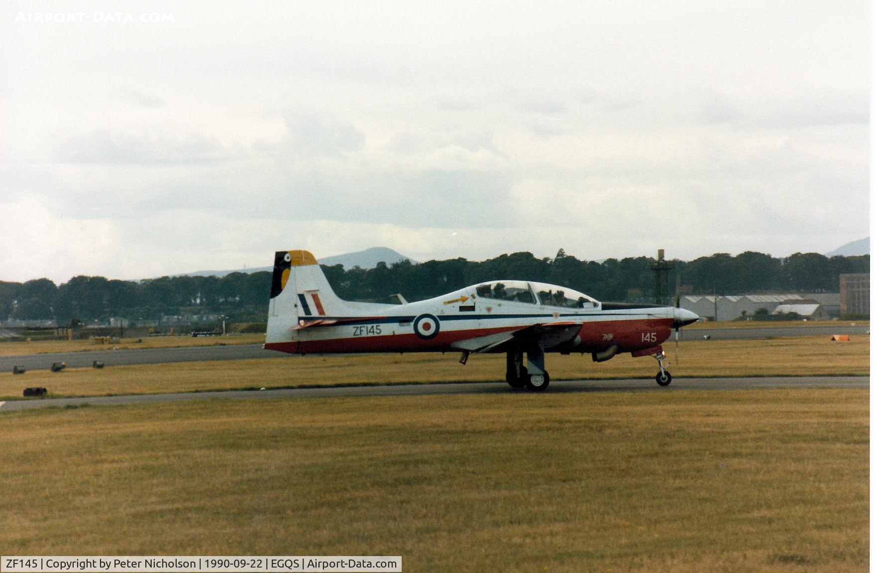 ZF145, 1988 Short S-312 Tucano T1 C/N S011/T11, Tucano T.1 of 7 Flying Training School at RAF Church Fenton on display at the 1990 RAF Leuchars Airshow.